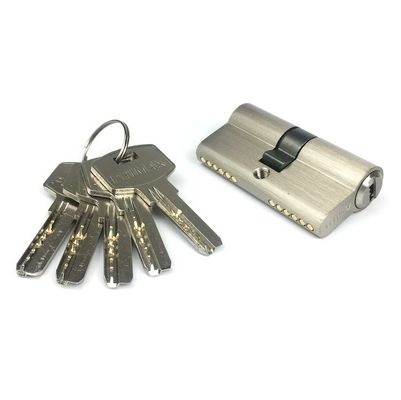 Bloqueo de doble cilindro de seguridad de puerta de plata Bloqueo de cilindro 60 mm